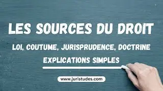 Les Sources du Droit : loi, coutume, jurisprudence, doctrine.... explications simples