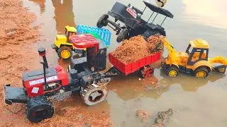 DIY Mini Tractor & Road Roller Making a Concrete Road | Construction Science Project | diy Tractor 