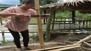 30 Days of Hard Work!Single Mother Builds a Beautiful Bamboo House Alone to Harvest Fish by the Lake