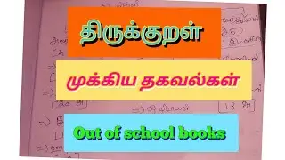 TNPSC/திருக்குறள்/முக்கிய தகவல்கள்