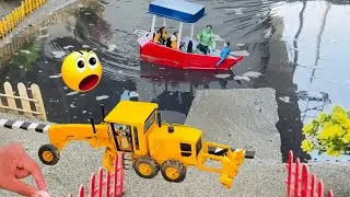Diy tractor making cement road and motorboating new technology science project @spucreator