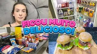 MOSTRANDO AS COMPRAS DO MÊS + NOITE DO HAMBÚRGUER CASEIRO 🥰