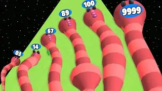 Worm Race 3D Fight - Level Up Worm Max Level Gameplay (New Update)