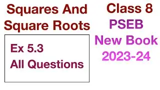 Ex 5.3 Full Exercise All Questions | Squares And Square Roots | Chapter 5 Class 8 PSEB Maths