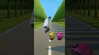 wait me jump on new colour monster Pac-Man vs Big monster Pac-Man#shorts #youtubeshorts