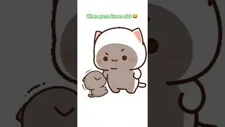 hungry peach after alot of kisses 😂😂 | cute cat couple video | cartoon | peach and goma | dudu bubu
