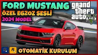 ABARTI EGZOZLU 2024 MODEL FORD MUSTANG GTA 5 ARABA MODU | ADD-ON OTOMATİK KURULUM REHBERİ #mustang