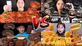 Sweet VS Spicy Madness 🔥🍰 Noodles, Chocolate Cakes, Fries & Cheesy Snacks | ASMR Mukbang