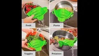 Kitchen Gizmo Snap N Strain Pot Strainer and Pasta Strainer   Adjustable Silicone Clip O