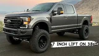 F250 7 Inch Lift On 38s!! #youtube #alumiduty #liftedtrucks