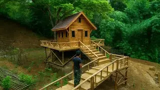 I Built a Bushcraft Survival House on a Giant 1,000 Year Old Rock