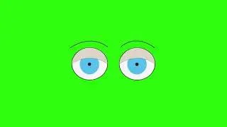 Comic eyes animation open and close over green screen as overlay for video editing