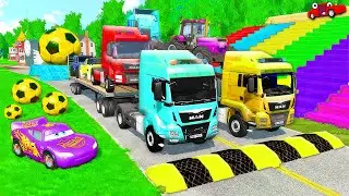 Long Heavy Loaded Truck vs Speed Bumps &ndash; Damage Physics (BeamNG) EP.4 🛻