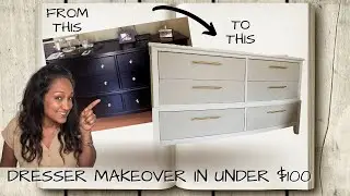 Dresser Makeover DIY | How to paint dark furniture white WITHOUT sanding| Pt 1 Fall Bedroom Makeover