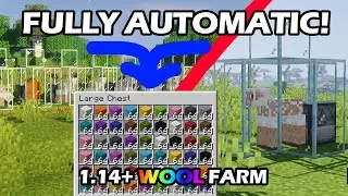 Minecraft 1.14+ Fully Automatic Wool Farm! INSANE RATES - Sheep Shearing Farm
