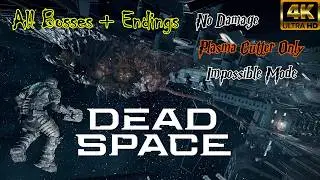 Dead Space Remake (2023) - All Bosses + Both Endings (Impossible, No Damage, Plasma Cutter Only)