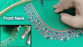 Trending Simple Blouse Embroidery Work | blauj dizain | boat neck blouse design