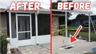 Screen Patio Porch Transformation: How to Build a Screen Porch with Posts Embedded in Concrete!