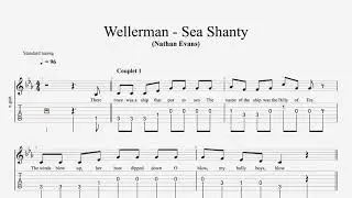 WELLERMAN Sea Shanty (easier) [melody guitar tab]