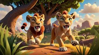 Four Laughing Lions Roar with Glee | Nursery Rhymes and Kids Songs | Baby Songs for Toddlers
