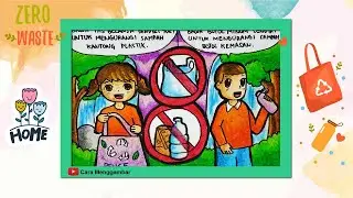 Menggambar Cergam / Cerita Bergambar Tema Cara Mengurangi Sampah Plastik (Ep 528)