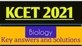 KCET 2021 | Biology Paper | Answer Key
