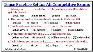 Tense Practice Set for All Competitive Exams | Fill in the blanks with correct form of verbs | Tense