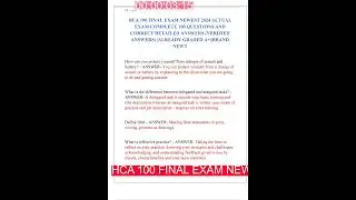 HCA 100 FINAL EXAM NEWEST 2025 ACTUAL EXAM COMPLETE 100 QUESTIONS AND CORRECT DETAILED ANSWERS VERIF