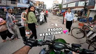Her Reaction On Kawasaki Z1000💘 Loudest Z1000 Insane Reactions!!😍