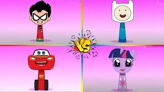 My SPRUNKI OC: ROBIN 🆚 FINN 🆚 MCQUEEN 🆚 MY LITTLE PON in Tiles Hop EDM Rush