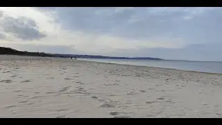 Gdansk walking to the Baltic sea (4k no commentary) cloudy sunset evening