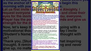 Anchoring script for Morning Assembly l Morning Assembly Anchoring Speech in english l #assembly