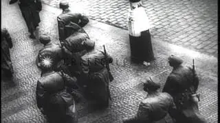 President Benes returns to Prague, Czechoslovakia after its liberation from Germa...HD Stock Footage