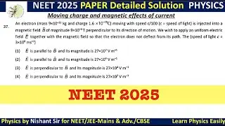 An electron (mass 9&times;10-31 kg and charge 1.6 x 10-19C) moving with speed c/100 (c = speed o#neet2025