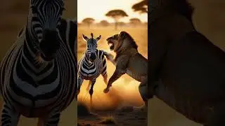 When the Lion Attacks Zebra Fight for Life in the African Savannah #animals #lion #wildlife #anime