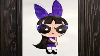 How to draw Powerpuff girls Violet color || buttercup || easy step by step