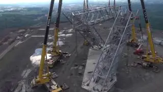 Drohneaufnahme Aufbau Saarpolygon