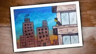 Draw a Lonely Boy Standing in a Building | step by step