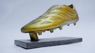Paper Mache European Golden Shoe with Paper - Paper Hands