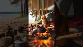 Я в походе⛺❤️ #шорты #котенок #милыйкот #любителькошек #aicat