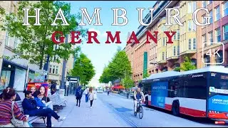 Hamburg, Germany 🇩🇪  Summer ☀️ Walking Tour | 4K 60FPS