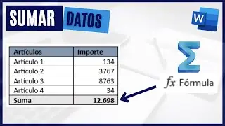 C&oacute;mo SUMAR VALORES en una TABLA en Word