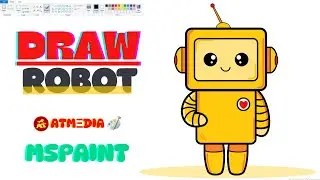 43.Easy MS Paint Tutorial 🎨|  Learn to Draw a Cute Robot Step by Step |MS Paint Cute Robot Art 🤖