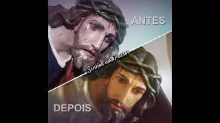 Remo&ccedil;&atilde;o de Repintura - Face de Cristo #pintura #restauro #escultura  #sacro #art  #dores #jesus