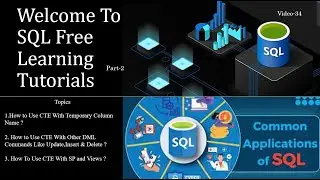 #sql #free #course #CTE# How To Use CTE With DML Commands #Use CTE With Views & Sp (video -34)