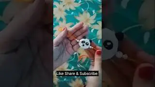 cute panda Rakhi made with super clay #rakhi for kids #panda rakhi making #ideas #diycrafts #diy