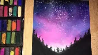 Quick and Easy Landscape Drawings With Soft Pastels #2 - Colorful Night Sky