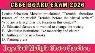 Important Multiple Choice Questions | CBSE Board Exam  2026 | Social Science 
