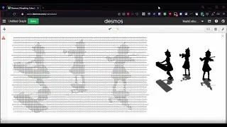 Bad Apple!! played on Desmos Graphing Calculator but in expressions
