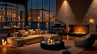 Italian Night Jazz in Venice 🌃 Cozy Apartment Ambience with Soft Jazz Saxophone Music for Relaxation